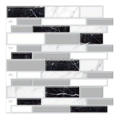 1.2mm Home decor peel and stick black and white stripe vinyl wall tile T80082 by Vivid Tiles | Souqify
