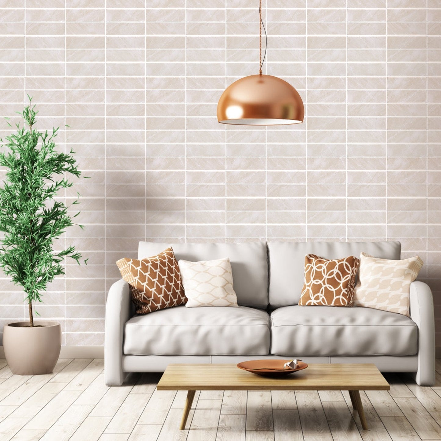 1.2mm Peel and Stick Beige Marble Pattern Rectangular Wall Tiles Home Decor Kitchen T80773 by Vivid Tiles | Souqify