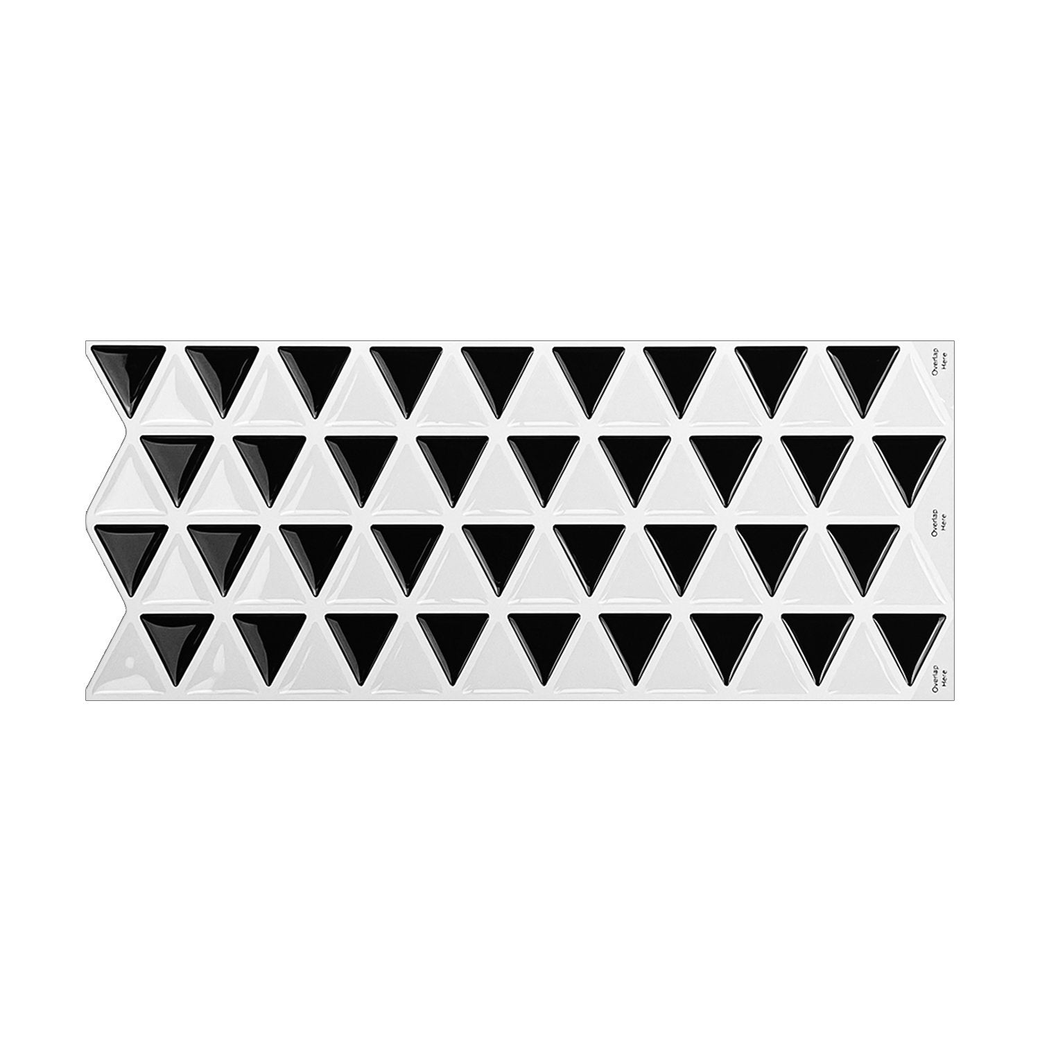 1.2mm Peel and Stick Black and White Triangle Rectangle Wall Tiles Home Decor Bathroom Living Room T80541 by Vivid Tiles | Souqify