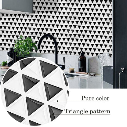 1.2mm Peel and Stick Black and White Triangle Rectangle Wall Tiles Home Decor Bathroom Living Room T80541 by Vivid Tiles | Souqify