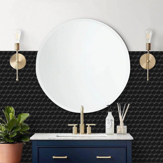 1.2mm Peel and Stick Black Dot Wall Tiles Home Decor Bathroom Living Room T80408 by Vivid Tiles | Souqify