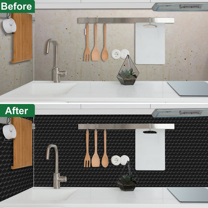 1.2mm Peel and Stick Black Dot Wall Tiles Home Decor Bathroom Living Room T80408 by Vivid Tiles | Souqify