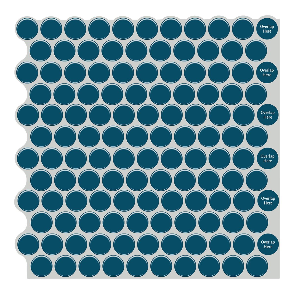 1.2mm Peel and Stick Blue Dot Wall Tiles Home Decor Bathroom Living Room T80409 by Vivid Tiles | Souqify