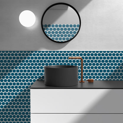 1.2mm Peel and Stick Blue Dot Wall Tiles Home Decor Bathroom Living Room T80409 by Vivid Tiles | Souqify