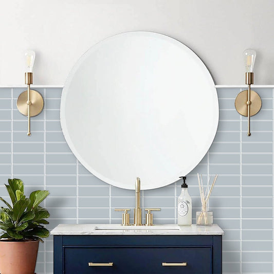 1.2mm Peel and Stick Blue Rectangle Wall Tiles Home Decor Kitchen T80747 by Vivid Tiles | Souqify