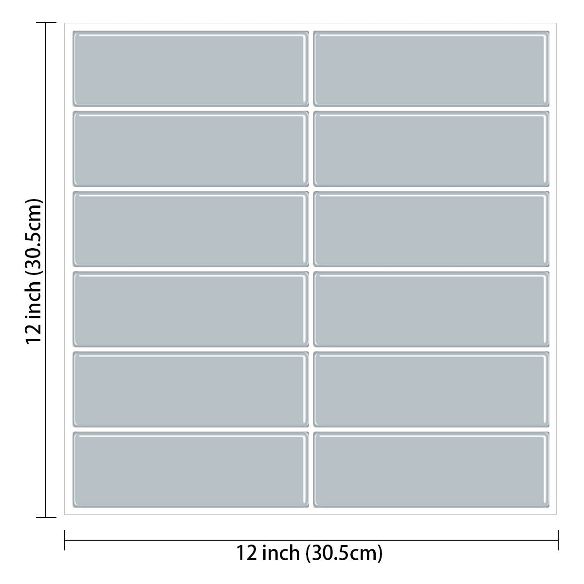 1.2mm Peel and Stick Blue Rectangle Wall Tiles Home Decor Kitchen T80747 by Vivid Tiles | Souqify
