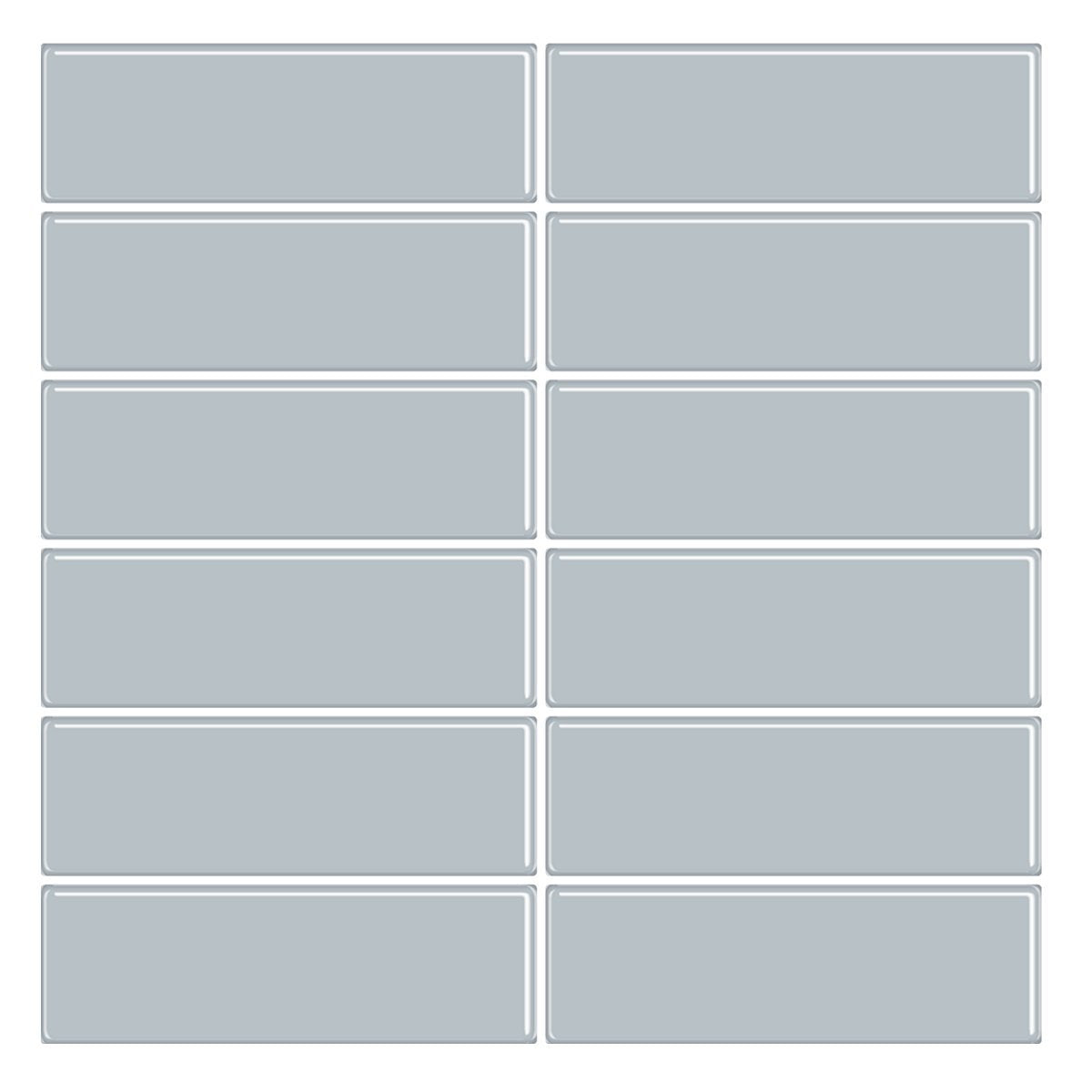1.2mm Peel and Stick Blue Rectangle Wall Tiles Home Decor Kitchen T80747 by Vivid Tiles | Souqify
