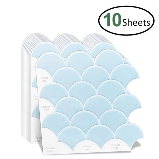 1.2mm Peel and Stick Blue Sector Wall Tiles Home Decor Bathroom Living Room T80307 by Vivid Tiles | Souqify