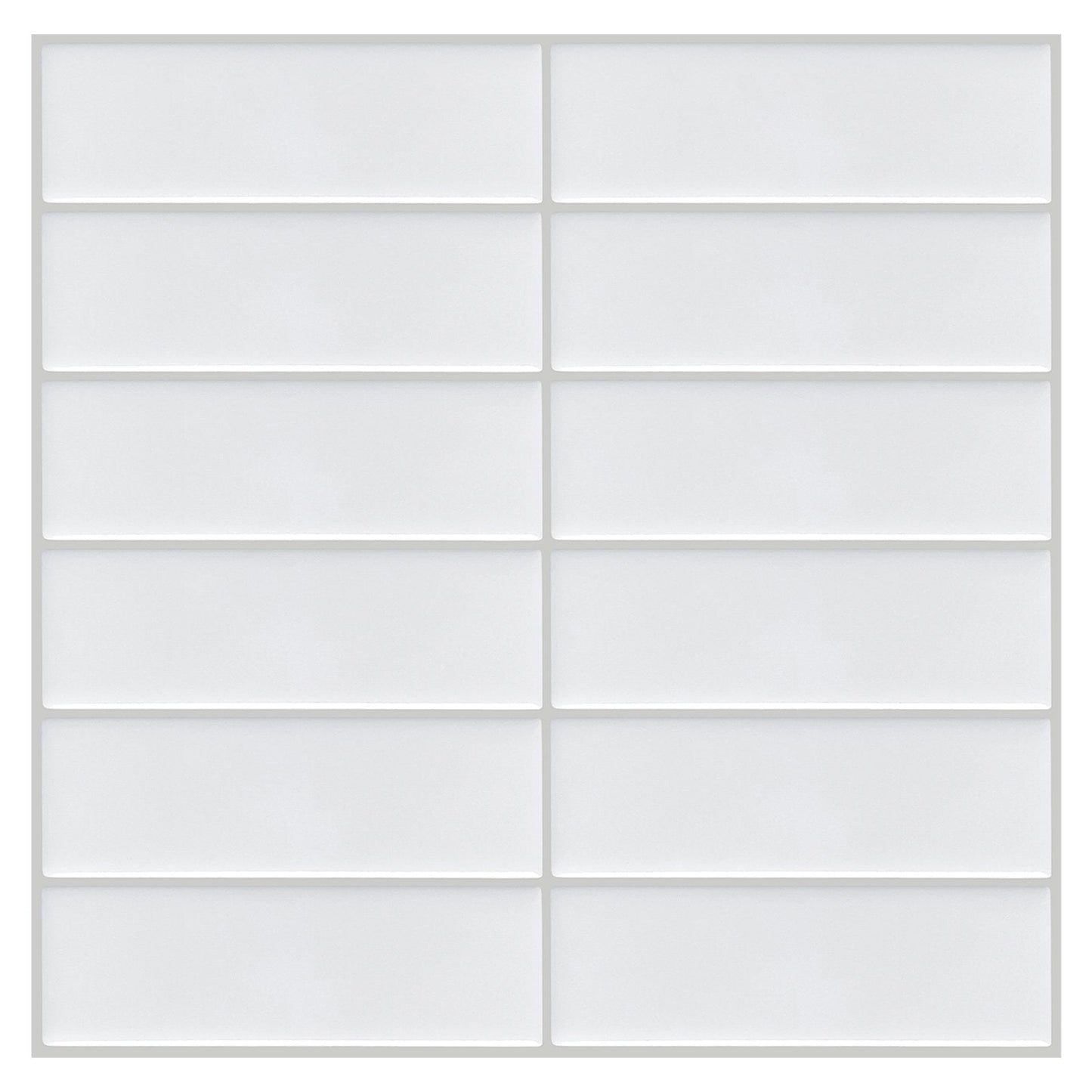 1.2mm Peel and Stick Gray Frame Rectangular Wall Tiles Home Decor Kitchen T80772 by Vivid Tiles | Souqify