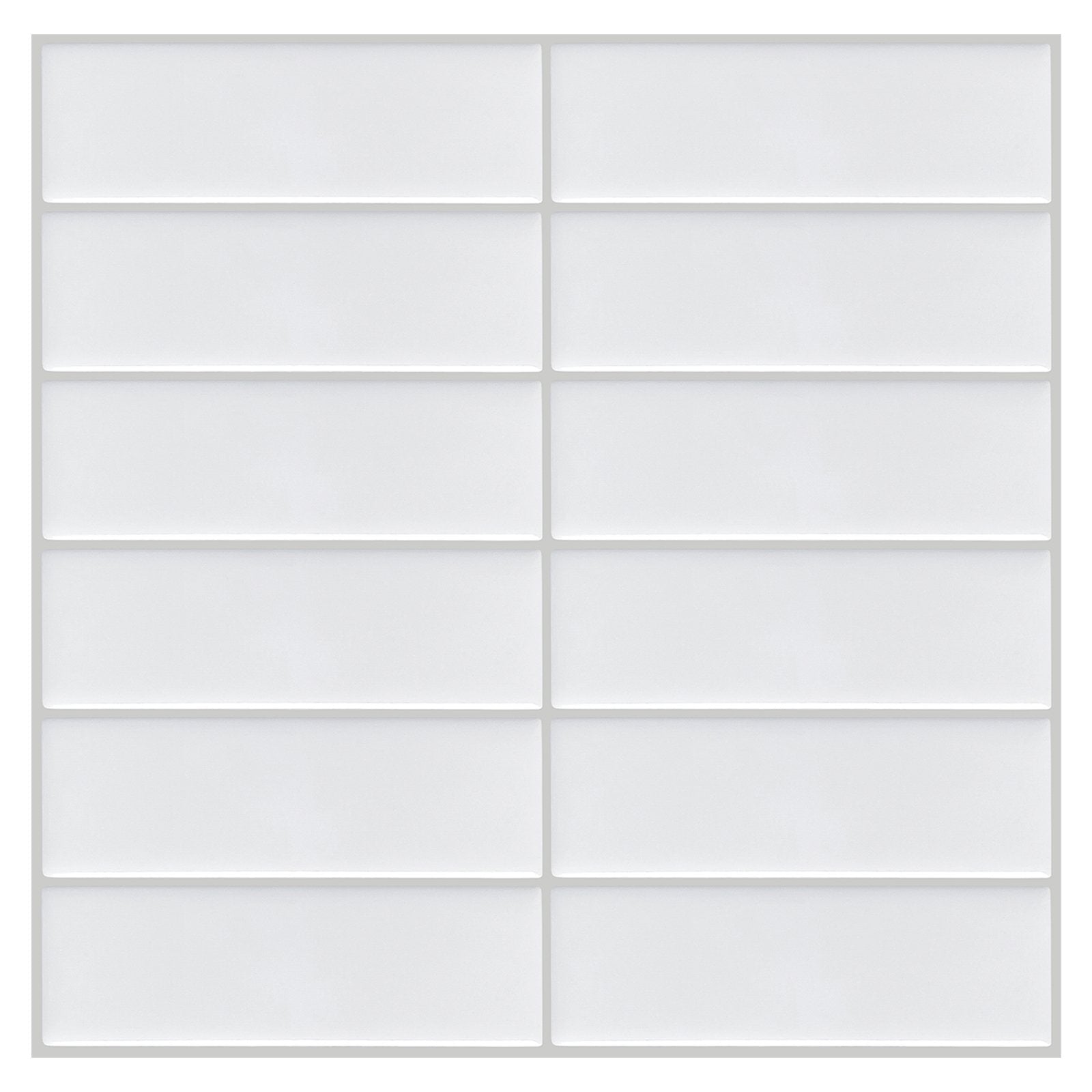 1.2mm Peel and Stick Gray Frame Rectangular Wall Tiles Home Decor Kitchen T80772 by Vivid Tiles | Souqify