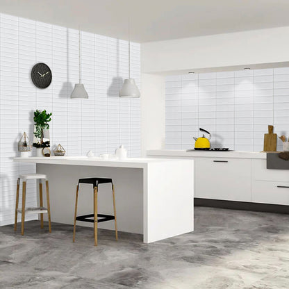 1.2mm Peel and Stick Gray Frame Rectangular Wall Tiles Home Decor Kitchen T80772 by Vivid Tiles | Souqify