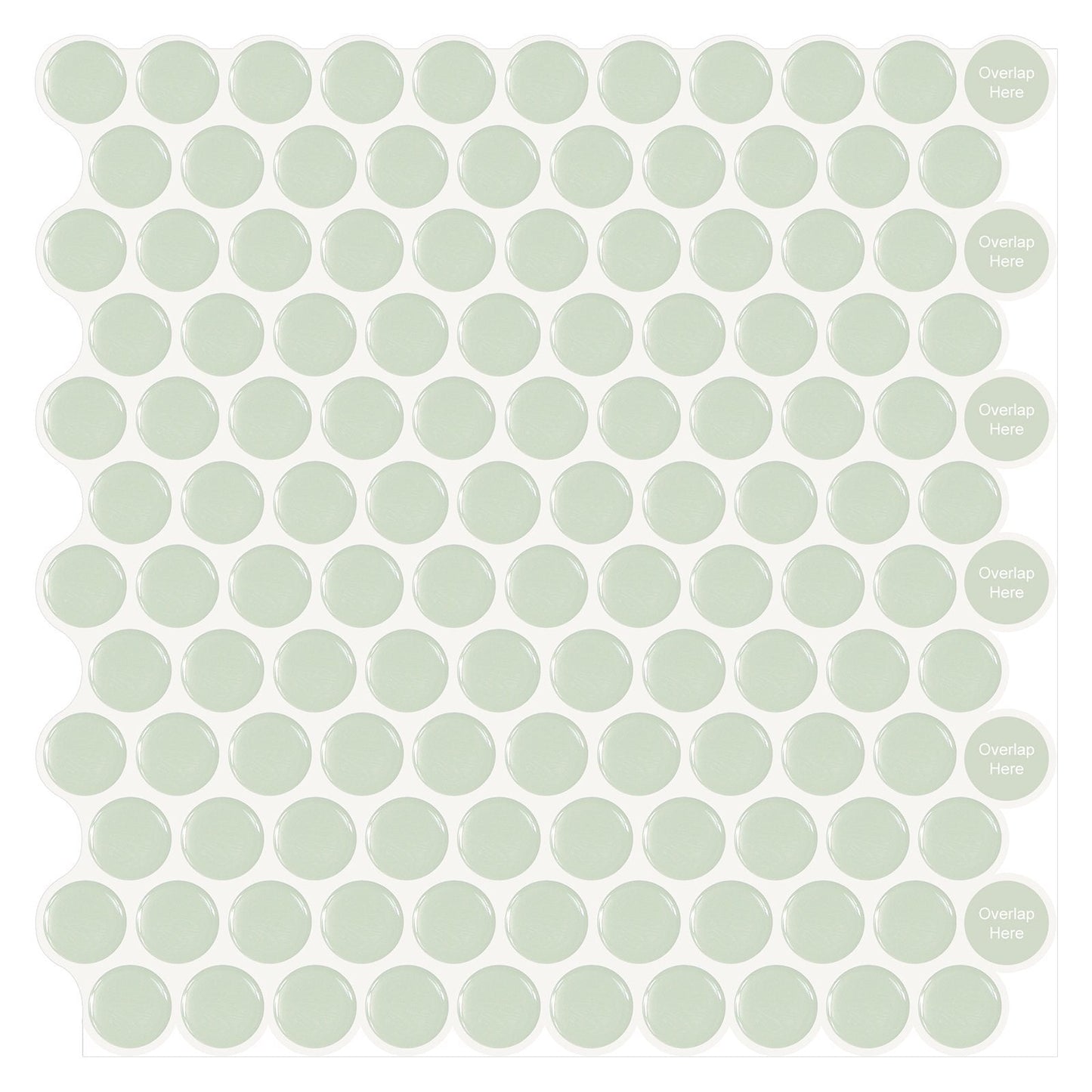 1.2mm Peel and Stick Green Dot Wall Tiles Home Decor Bathroom Living Room T80406 by Vivid Tiles | Souqify