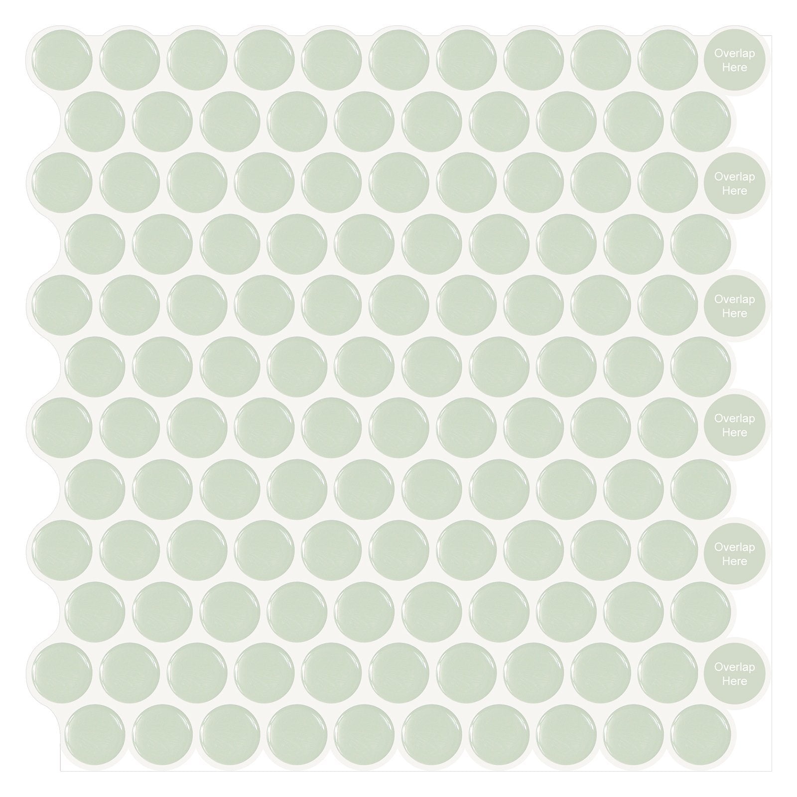1.2mm Peel and Stick Green Dot Wall Tiles Home Decor Bathroom Living Room T80406 by Vivid Tiles | Souqify