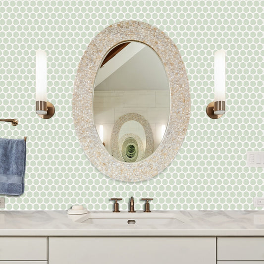 1.2mm Peel and Stick Green Dot Wall Tiles Home Decor Bathroom Living Room T80406 by Vivid Tiles | Souqify