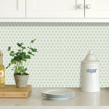 1.2mm Peel and Stick Green Dot Wall Tiles Home Decor Bathroom Living Room T80406 by Vivid Tiles | Souqify
