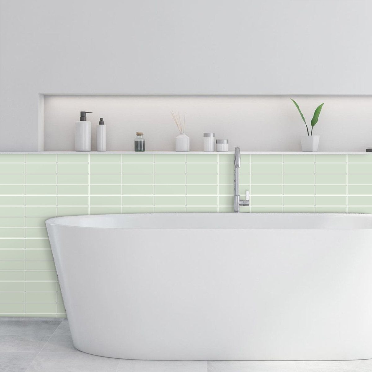 1.2mm Peel and Stick Green Rectangle Wall Tiles Home Decor Kitchen T80748 by Vivid Tiles | Souqify
