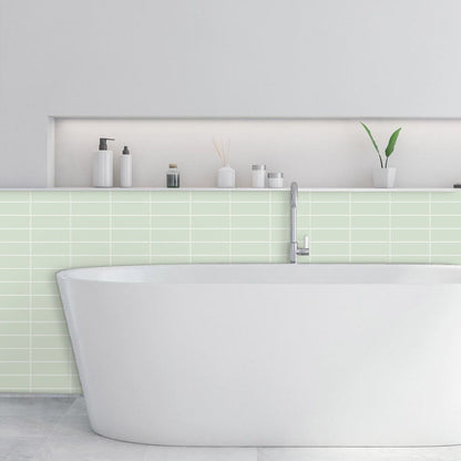 1.2mm Peel and Stick Green Rectangle Wall Tiles Home Decor Kitchen T80748 by Vivid Tiles | Souqify