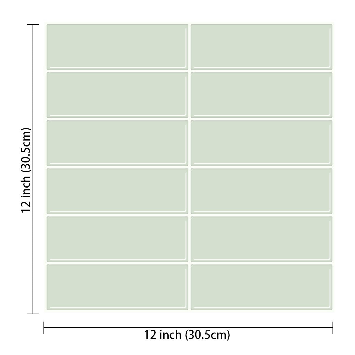 1.2mm Peel and Stick Green Rectangle Wall Tiles Home Decor Kitchen T80748 by Vivid Tiles | Souqify