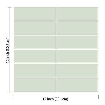 1.2mm Peel and Stick Green Rectangle Wall Tiles Home Decor Kitchen T80748 by Vivid Tiles | Souqify