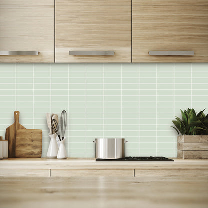 1.2mm Peel and Stick Green Rectangle Wall Tiles Home Decor Kitchen T80748 by Vivid Tiles | Souqify
