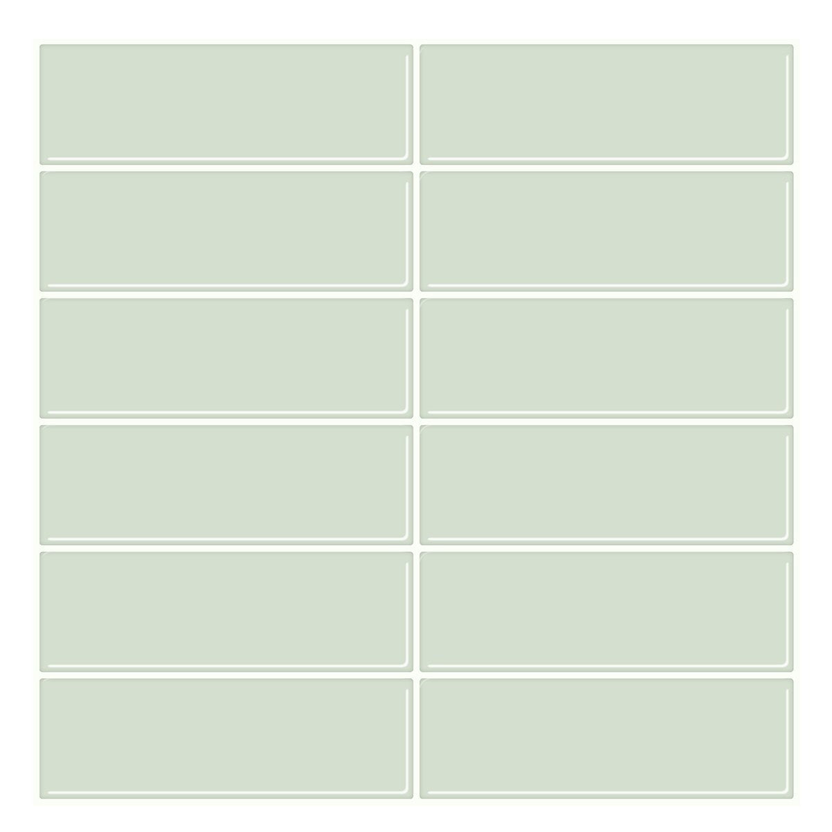 1.2mm Peel and Stick Green Rectangle Wall Tiles Home Decor Kitchen T80748 by Vivid Tiles | Souqify