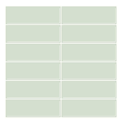 1.2mm Peel and Stick Green Rectangle Wall Tiles Home Decor Kitchen T80748 by Vivid Tiles | Souqify