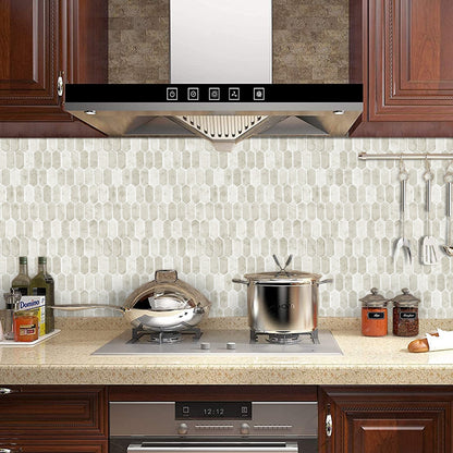 1.2mm Peel and Stick Hexagon Light Coffee Marble Pattern Wall Tiles Home Decor Kitchen T80086 by Vivid Tiles | Souqify