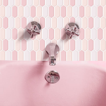 1.2mm Peel and Stick Hexagon PinkWall Tiles Home Decor Kitchen T80309 by Vivid Tiles | Souqify