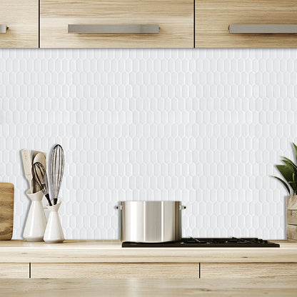 1.2mm Peel and Stick Hexagon White Wall Tiles Home Decor Kitchen T80303 by Vivid Tiles | Souqify