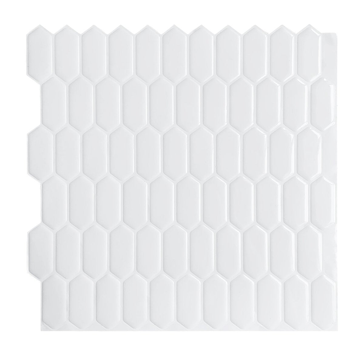 1.2mm Peel and Stick Hexagon White Wall Tiles Home Decor Kitchen T80303 by Vivid Tiles | Souqify