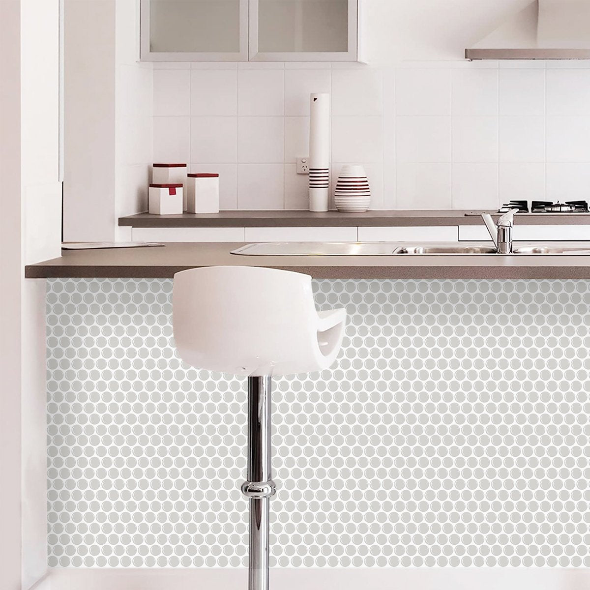1.2mm Peel and Stick Light Brown Dot Wall Tiles Home Decor Bathroom Living Room T80412 by Vivid Tiles | Souqify