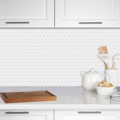 1.2mm Peel and Stick White Dot Wall Tiles Home Decor Kitchen T80416 by Vivid Tiles | Souqify