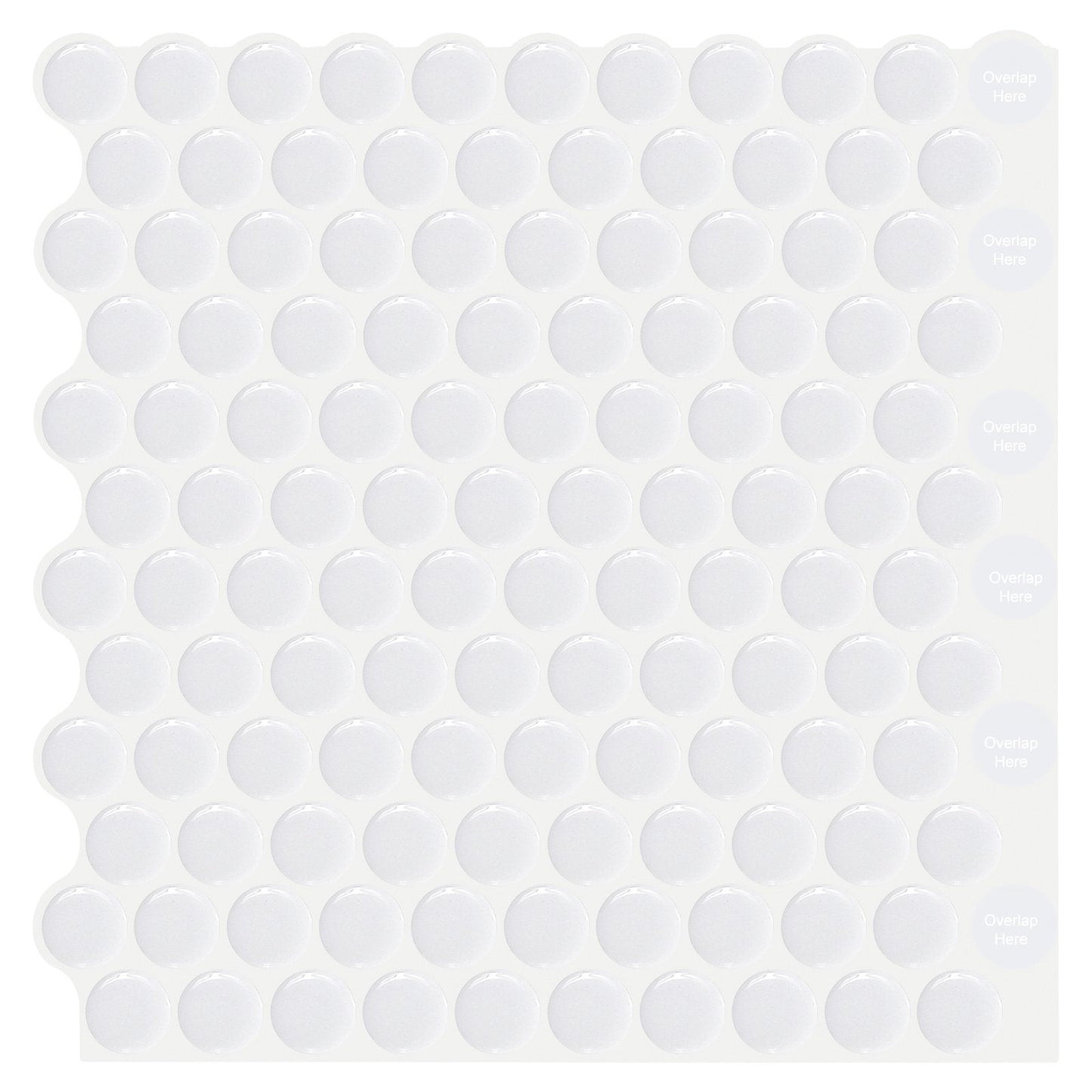 1.2mm Peel and Stick White Dot Wall Tiles Home Decor Kitchen T80416 by Vivid Tiles | Souqify