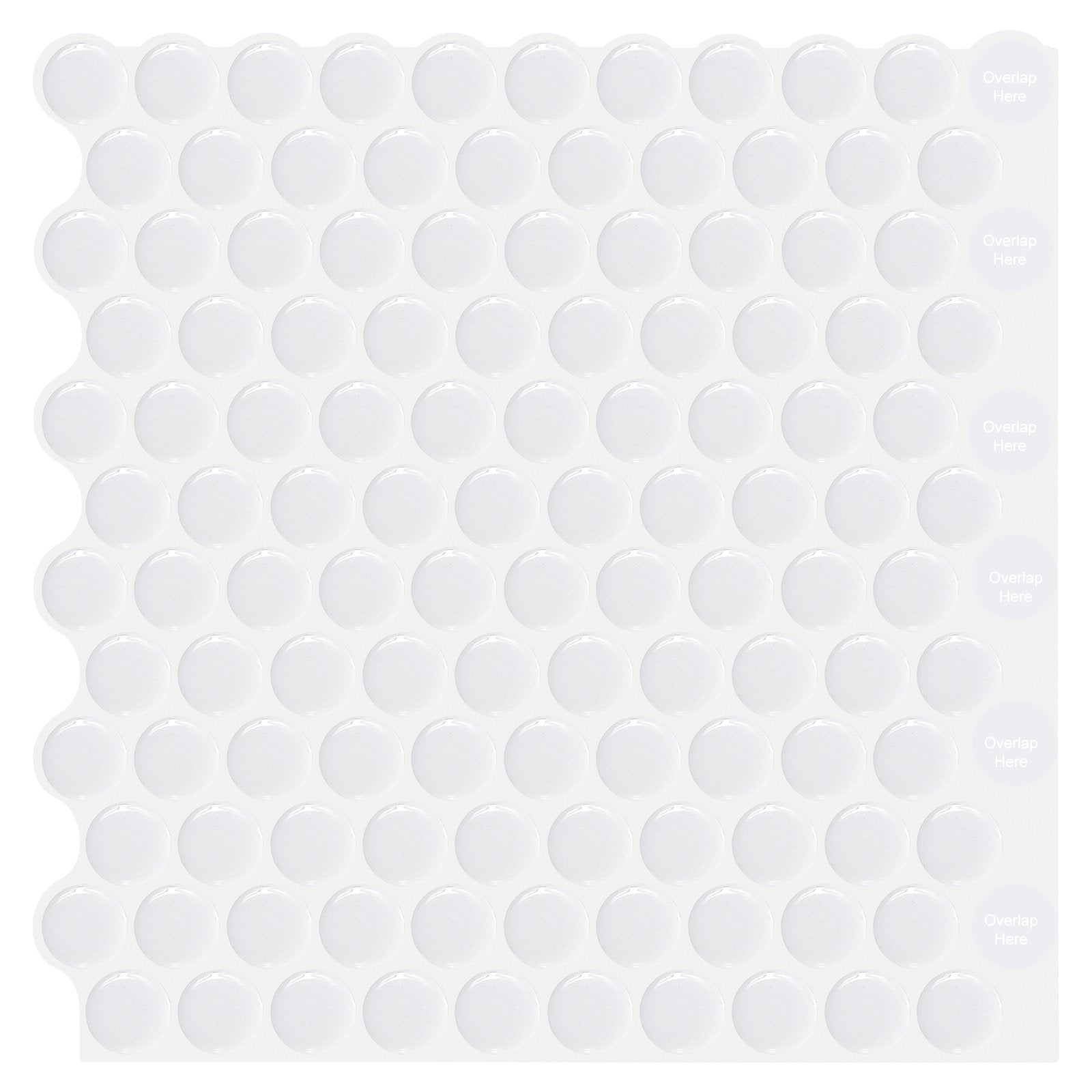 1.2mm Peel and Stick White Dot Wall Tiles Home Decor Kitchen T80416 by Vivid Tiles | Souqify