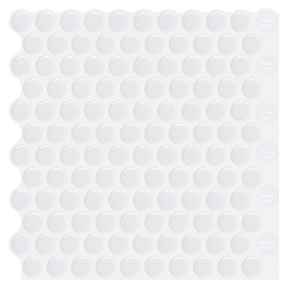 1.2mm Peel and Stick White Dot Wall Tiles Home Decor Kitchen T80416 by Vivid Tiles | Souqify