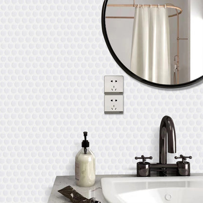 1.2mm Peel and Stick White Dot Wall Tiles Home Decor Kitchen T80416 by Vivid Tiles | Souqify
