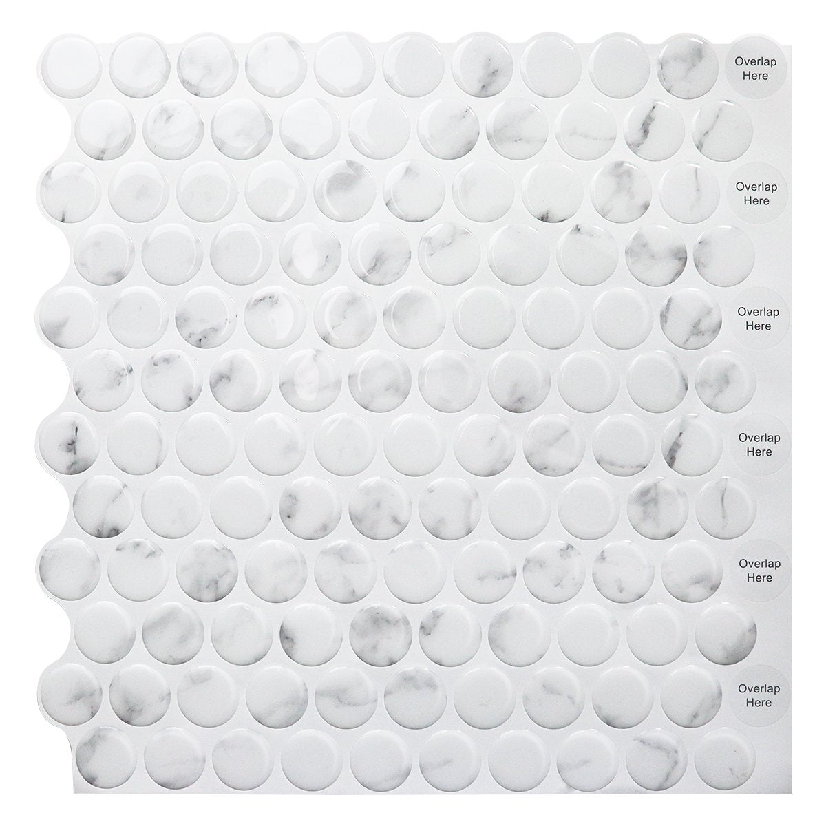 1.2mm Peel and Stick White Marble Dot Wall Tiles Home Decor Bathroom Living Room T80411 by Vivid Tiles | Souqify