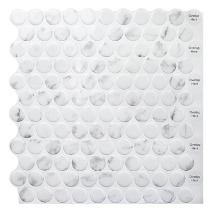 1.2mm Peel and Stick White Marble Dot Wall Tiles Home Decor Bathroom Living Room T80411 by Vivid Tiles | Souqify