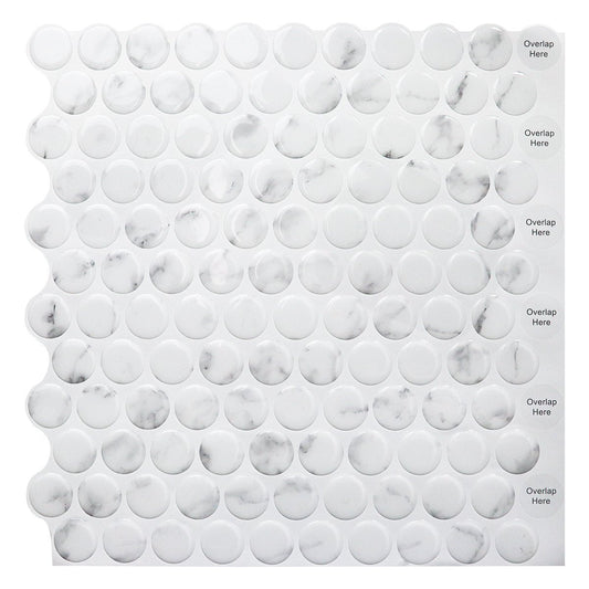 1.2mm Peel and Stick White Marble Dot Wall Tiles Home Decor Bathroom Living Room T80411 by Vivid Tiles | Souqify