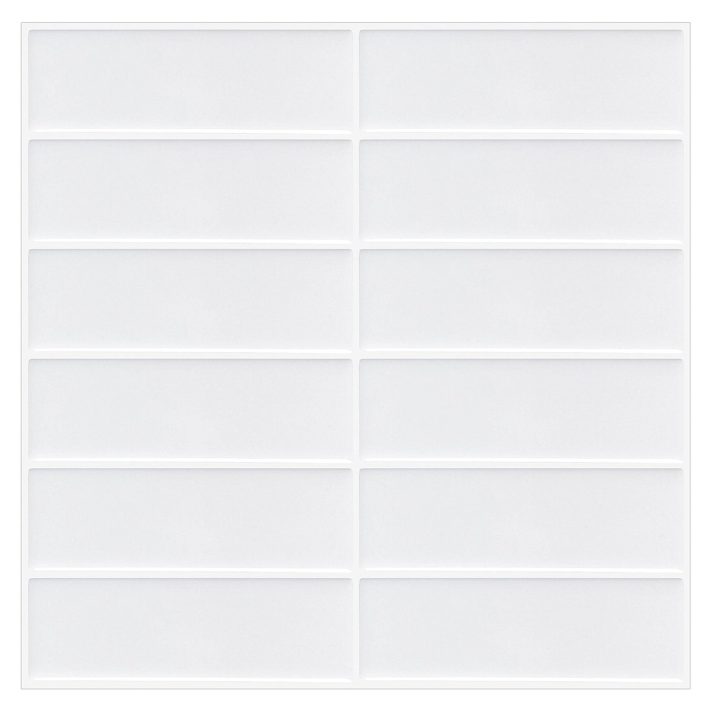 1.2mm Peel and Stick White Rectangle Wall Tiles Home Decor Kitchen T80771 by Vivid Tiles | Souqify