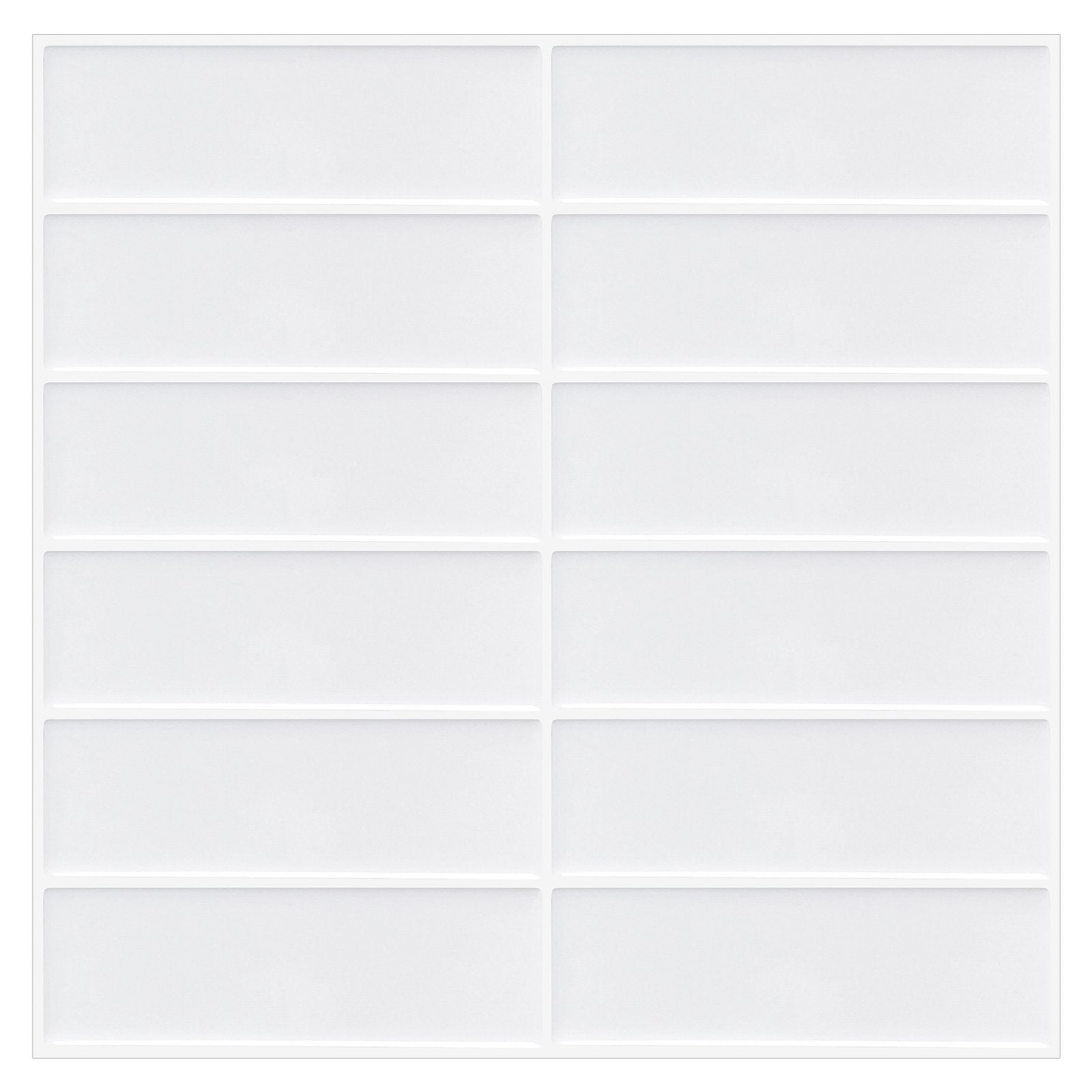 1.2mm Peel and Stick White Rectangle Wall Tiles Home Decor Kitchen T80771 by Vivid Tiles | Souqify