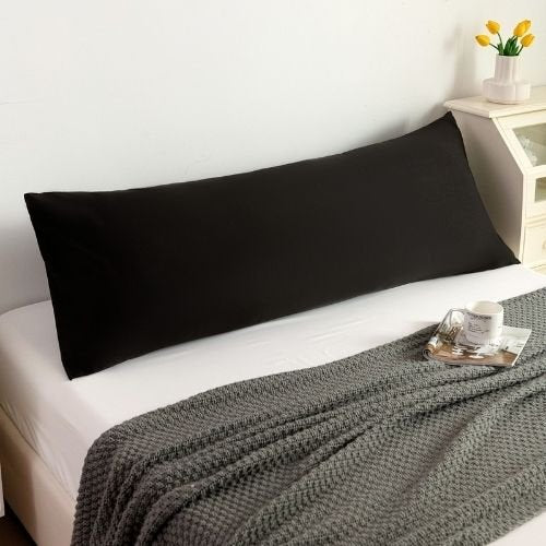 1 Piece Long Body Pillow Case, Plain Black Color. by 5 | Souqify