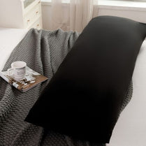 1 Piece Long Body Pillow Case, Plain Black Color.