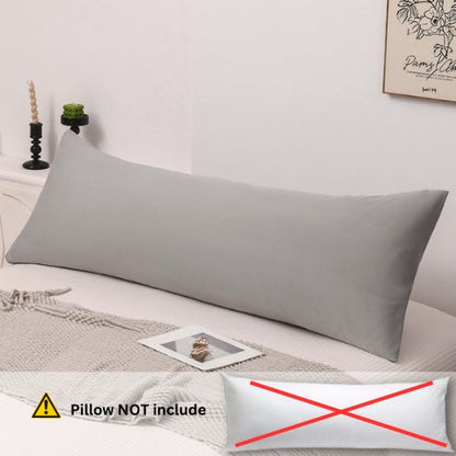 1 Piece Long Body Pillow Case, Plain Coint Grey Color.
