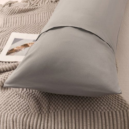 1 Piece Long Body Pillow Case, Plain Coint Grey Color.