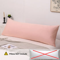 1 Piece Long Body Pillow Case, Plain Peach Color.