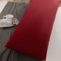 1 Piece Long Body Pillow Case, Plain Red Color.