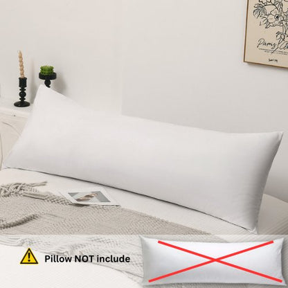 1 Piece Long Body Pillow Case, Plain White Color.