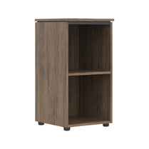 LOW HEIGHT CABINET MADE IN E1 LAMINATE CHIPBOARD WITH OPEN SHELVES