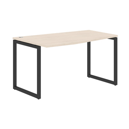 L SHAPE DESK MADE IN 25MM MFC TOP, E1 LAMINATE CHIPBOARD WITH WOODEN MODESTY PANEL 40X40MM METAL O SHAPE FRAMES